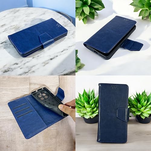 SBMS Flip Cover for Realme P4 Pro 5G (6.8-inch) Back Cover Case with Magnatic Closure | Inbuilt Stand | Card & Money Pocket (Blue) - Image 5