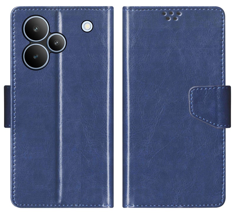 SBMS Flip Cover for Realme P4 Pro 5G (6.8-inch) Back Cover Case with Magnatic Closure | Inbuilt Stand | Card & Money Pocket (Blue) - Image 1