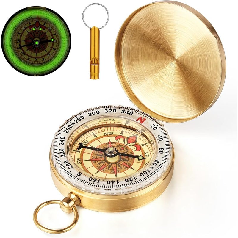 Flintronic Navigation Compass, Hiking Compass with Luminous Function, Waterproof Pocket Compass for Expedition Map Reading, Navigation, Orienteering and Survival - Image 1