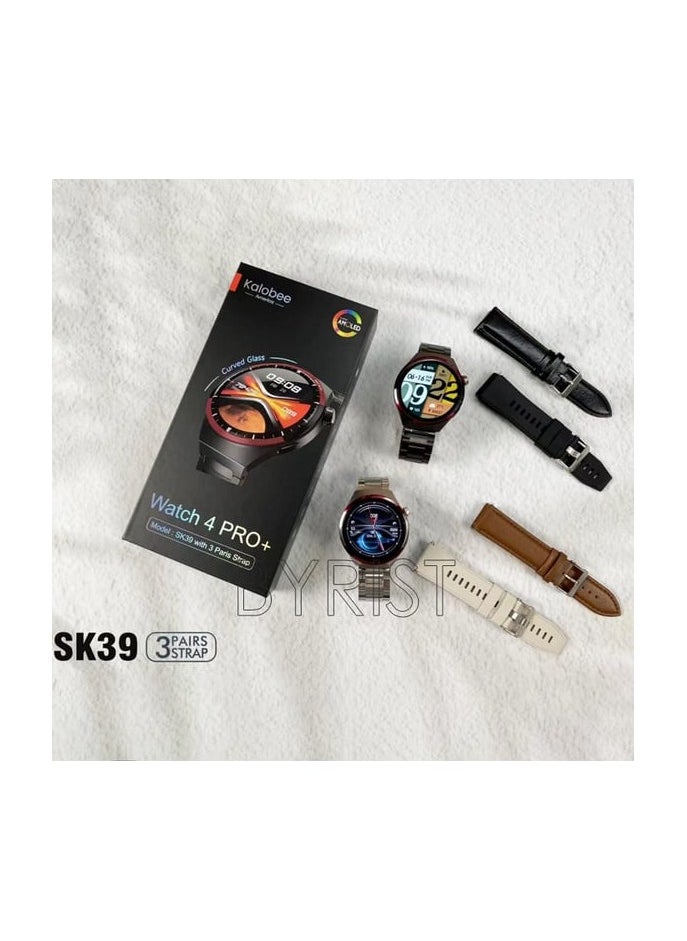 Kalobee - Kalobee SK39 Curved AMOLED Screen 46mm 3 Strap Watch 4 Pro Titanium Space Edition - Image 1