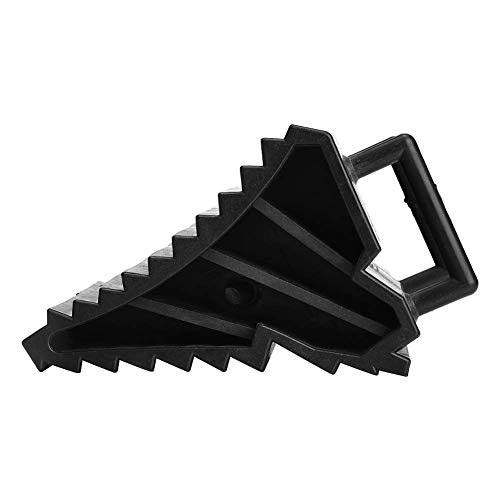 Ejoyous دعامة عجلات إيجويوس، 2 قطعة دعامة ثقيلة الوزن سوداء لعجلات السيارات، كتل مضادة للانزلاق مع مقبض للسفر في المركبات الترفيهية والشاحنات، تساعد في تثبيت مركبتك في مكانها، 2 - Image 5