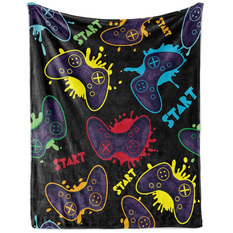 OHOIT Gaming Blanket for Kids and Teens  Soft Fleece Video Game Travel Blanket Gift for Gamers 
