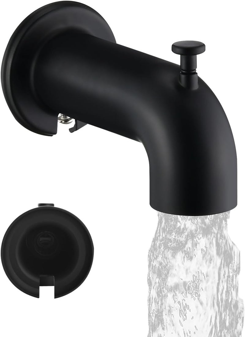 LOCALAND Extra Long Tub Spout with Diverter, Fits for 1/2" IPS Threads,Matte Black - Image 1