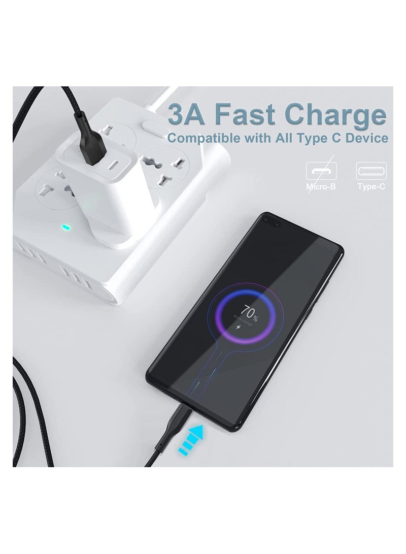 Phone Planet Type C Cable, Phone Planet USB A to USB C Cable 3A Fast Charging Braided Cord Data Cable Compatible for Xiaomi, Huawei Mobile Phone, Samsung Galaxy S8, Note 20 and More, Black 1.2M - Image 2