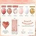 Leraqertra Rose Gold Birthday Decorations with Metallic Pearl Rose Gold Confetti Light Pink White Foil Balloons Fringe Curtain Banner Happy Birthday Decorations for Women - Image 4