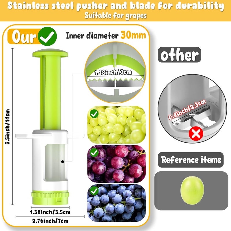 FUNIZE Grapes Cutter for Toddlers, Fruit & Veggie Cutter for Kids Grape Slicer Kitchen Tool, Perfect for Fruit Salads, Snacks, and Cake Decorations-Green Container-Green CrossBlade - Image 3