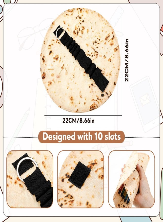 Seajan 4 Pcs Tortilla Pencil Case Funny Pencil Case Holder Burrito Gifts for Office Accessories Makeup Bag Supplies Useful Mexican Gifts - Image 2