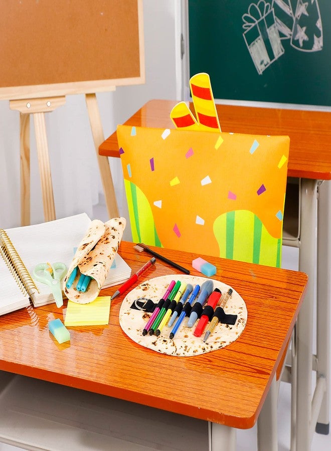 Seajan 4 Pcs Tortilla Pencil Case Funny Pencil Case Holder Burrito Gifts for Office Accessories Makeup Bag Supplies Useful Mexican Gifts - Image 3