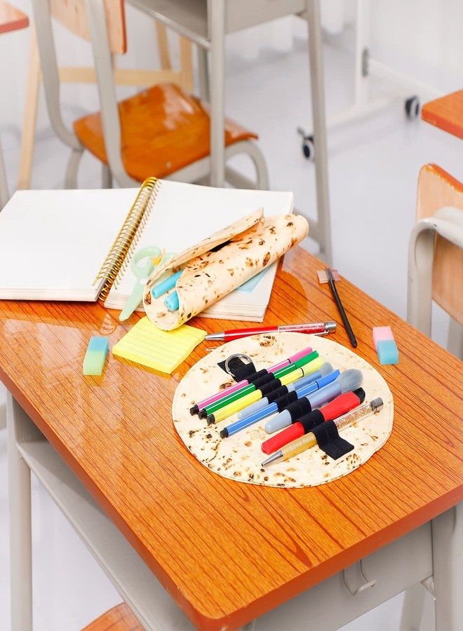 Seajan 4 Pcs Tortilla Pencil Case Funny Pencil Case Holder Burrito Gifts for Office Accessories Makeup Bag Supplies Useful Mexican Gifts - Image 4