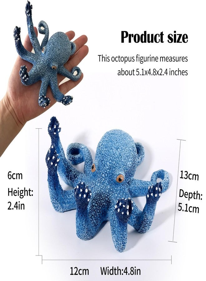 qumHmup Octopus Aquarium Ornaments Decoration, Blue Artificial Sea Life, Glowing Fingers Enhance Visual Appeal, Suitable for Various Fish Tanks - Image 2