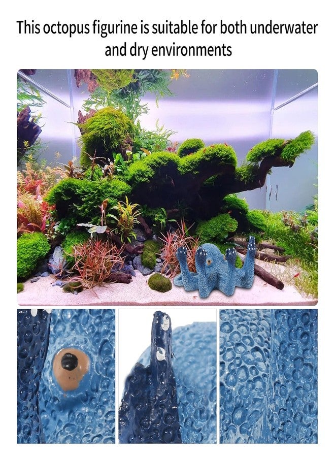 qumHmup Octopus Aquarium Ornaments Decoration, Blue Artificial Sea Life, Glowing Fingers Enhance Visual Appeal, Suitable for Various Fish Tanks - Image 3