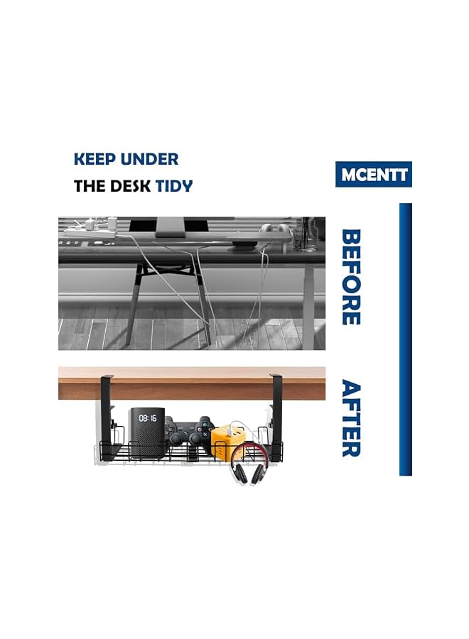 promass Cable management under desk |Adjustable Cable Organizer tray with Removable Design | Includes Cable ties and Cable Clips |No Drilling Required - Image 4