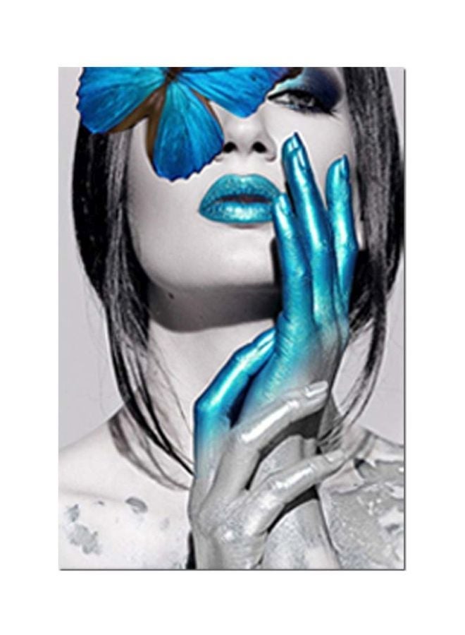 نيبمينينت Qiangtie Character Patterned Wall Art Grey/Blue/Black 30x40cm