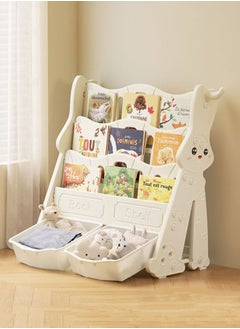JSAITOYS Easy Removable Plastic Kids Bookshelf Toy Shelf Storage Children Cabinet  - Image 1