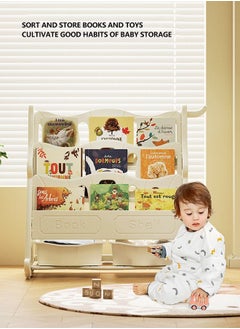 JSAITOYS Easy Removable Plastic Kids Bookshelf Toy Shelf Storage Children Cabinet  - Image 2