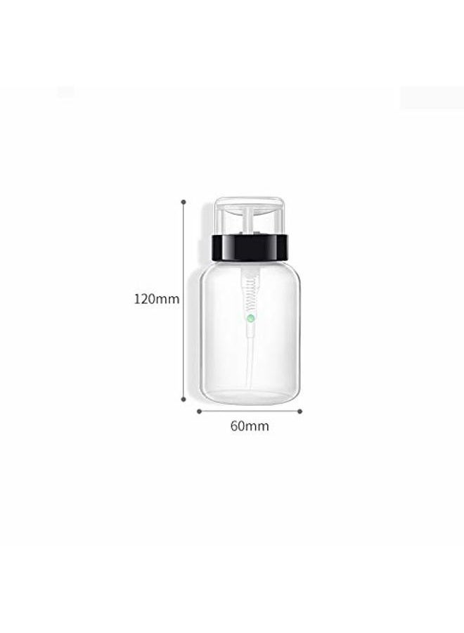 Natuworld 3Pcs 200ml/6.8oz Push Down Empty Lockable Pump Dispenser Bottle for Nail Polish and Makeup Remover Facial Toner Portable Travel Refillable Plastic Clear Cosmetic Container with Black Flip Top Cap - Image 4