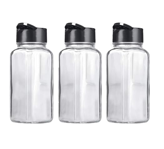 Zeinwap Glass Storage Jar | Container with Air tight Silver Metal Lid | Multipurpose Jar | For Storage of Food, Pulses, Spice, Cereals, Cookies, Dry Food (300 ML (Pack of 3)) - Image 1
