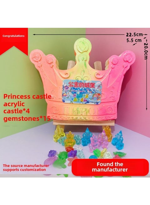 Ultraman Archaeological Digging Toys Blind Box Archaeological Dinosaur Fossils Children's Archaeological Educational Digging Gem Stall-Color:Princess Castle❤/60 Pieces Per Box
