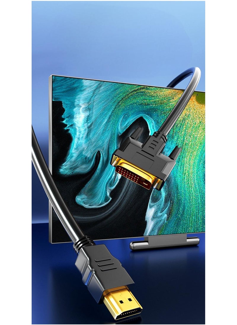 ماركة غير محددة كابل محول HDMI إلى DVI - كابل محول HDMI ذكر إلى DVI ذكر مطلي بالذهب - يدعم دقة 1920 × 1080 - 1.5 متر  - Image 3