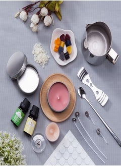 fashionhome 152 Pieces DIY Candle Making Kit Supplies, Candle Craft Tools Includes Candle Make Pouring Pot, Candle Wicks, Wicks Sticker, Candle Wicks Holder, Beeswax, Candles tins, 2 Color Dye and Spoon  - Image 5