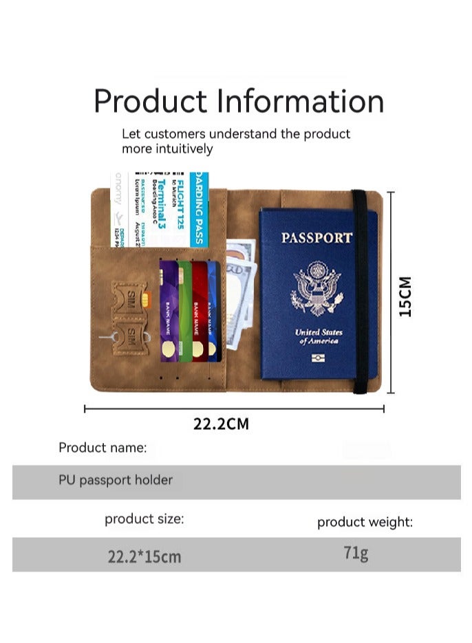 Leather Passport Covers,Travel Wallet,Passport Holder (Brown) - Image 2