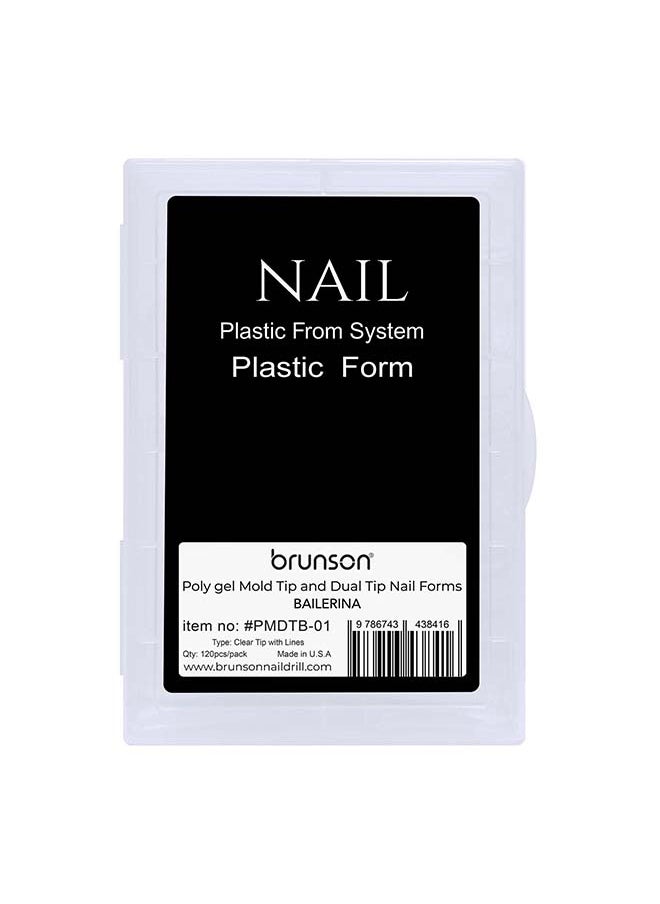 brunson Dual Nail Forms for Poly Extension Gel Pre-shaped False Tips with Scale 120pcs Manicure Tool for Nail Extensions Mold Nail Tips Acrylic Nails False Nails Manicure Tool  - Image 1