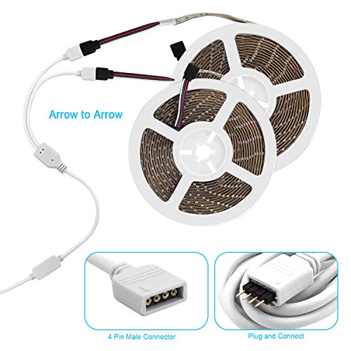 iCreating LED Strip Connectors 4 Pin, RGB LED Light Connectors Kit Includes 5050 LED Connectors L Shape 4Pin 10mm LED Light Strip Connectors for 10mm Wide 4-pin RGB LED Strip Lights - Image 4