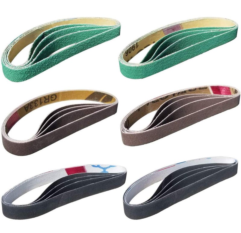 Tockrop 24 Pcs 1/2" x 12" Replacement Belt Kit for Work Sharp Original Knife & Tool Sharpener and Combo Knife Sharpener (WSKTS & WSKTS-KT) - 80/120/240/400/1000/1200 Grits. - Image 1