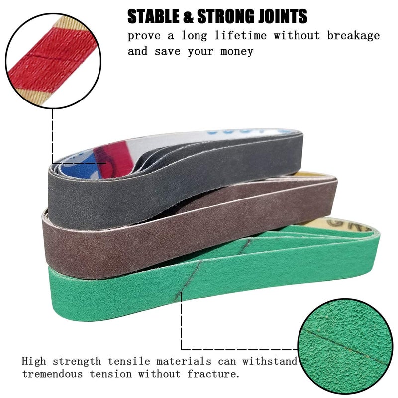 Tockrop 24 Pcs 1/2" x 12" Replacement Belt Kit for Work Sharp Original Knife & Tool Sharpener and Combo Knife Sharpener (WSKTS & WSKTS-KT) - 80/120/240/400/1000/1200 Grits. - Image 4