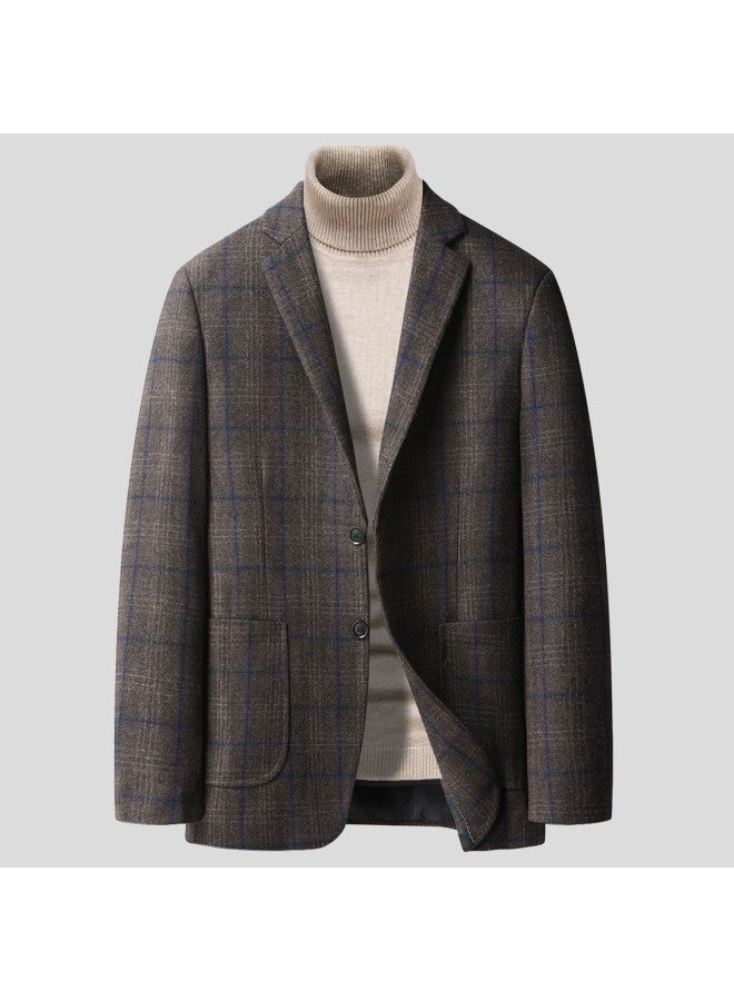 Tucano men's Checkered Wool Suit Jacket For Business Casual & Commuting In Autumn/winter - Image 2