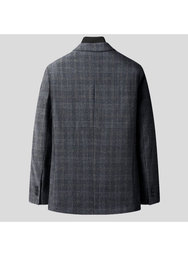 Tucano men's Checkered Wool Suit Jacket For Business Casual & Commuting In Autumn/winter - Image 3