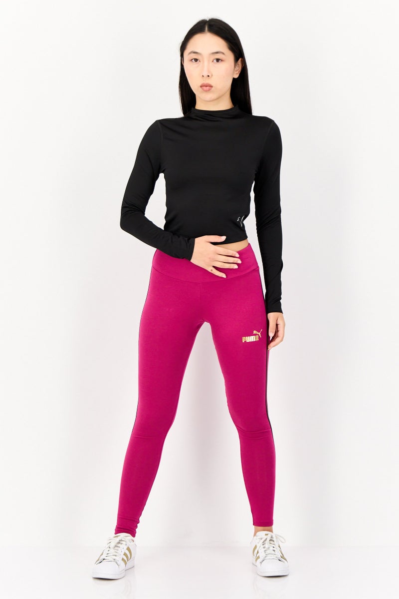 PUMA بلوزة رياضية نسائية بأكمام طويلة وشعار العلامة التجارية، خارجية، سوداء - Image 4