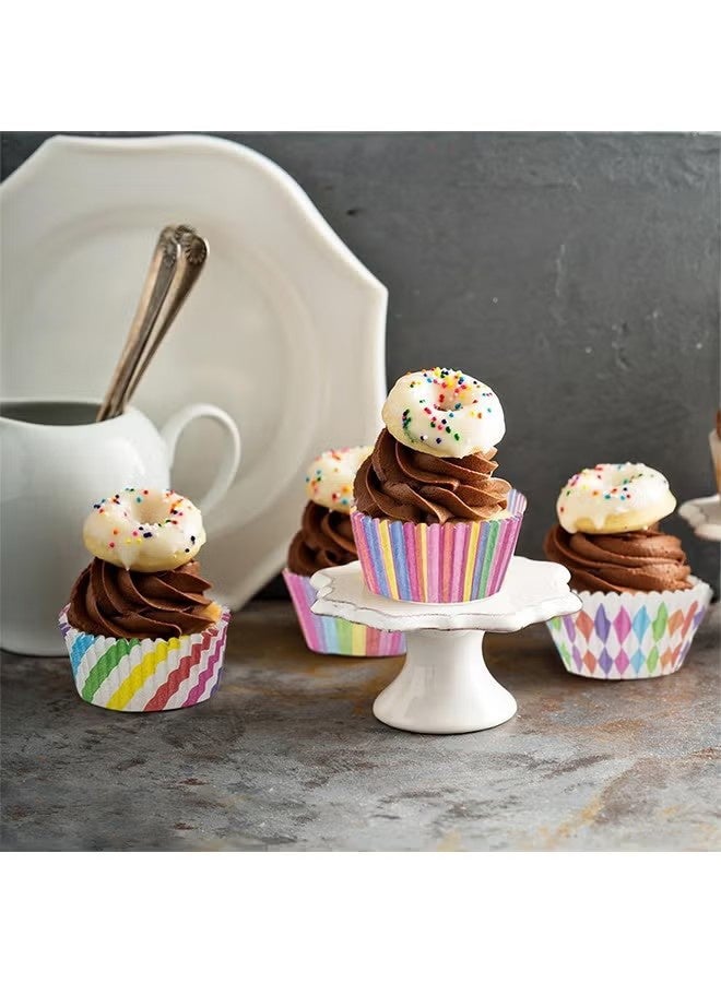 واي جيه 300pcs قضايا الكب كيك الملونة أكواب الخبز الورقية، قضايا الكعك للخبز -قضايا كعك الكعك المغلفة بطانات الكعك، ديكور الكب كيك Supplies for Holiday, Boys Girls Birthday, Wedding, Hen Party - Image 3