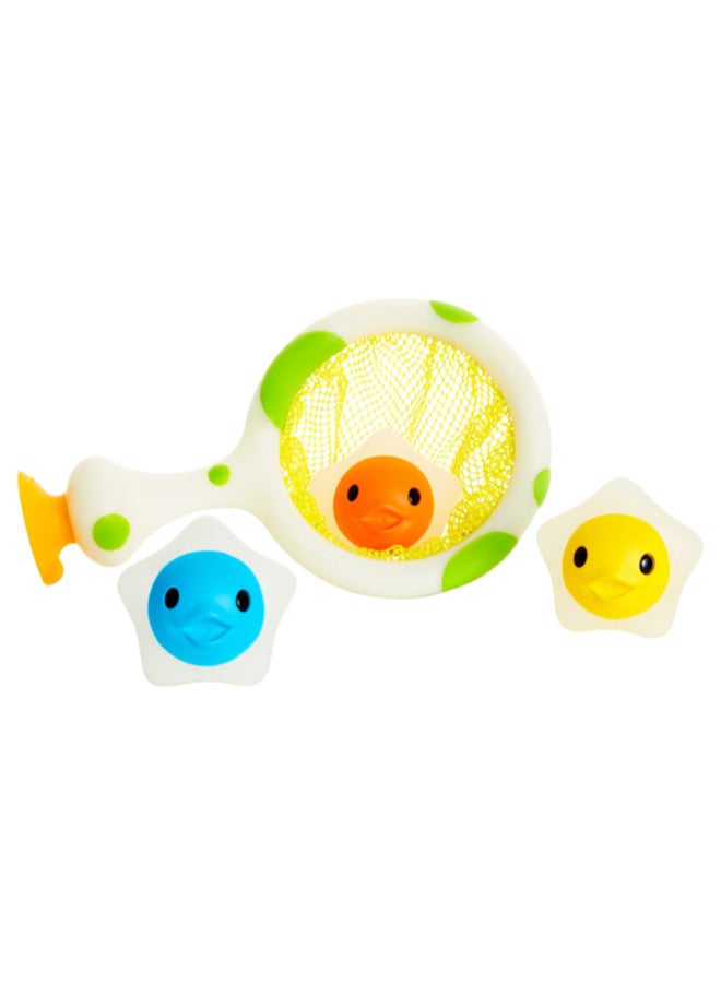 مونشكين Munchkin Catch a Glowing Star™ 12M+ Glow In The Dark Bath Toy with Floating Stars & Net Scoop Game - Image 1