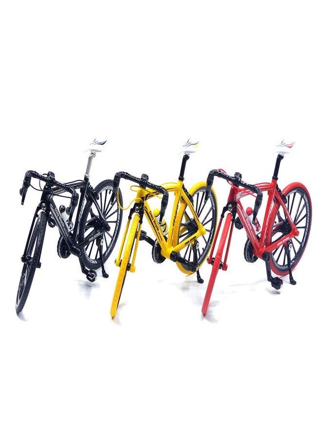 JAMOR Bicycle Model Mountain Bike Toy Racing Toy 1:10 Simulation Bikes Mini Bike Model Zinc Alloy Racing Home Decoration Crafts Miniature Finger Mountain Bikes (3) - Image 1