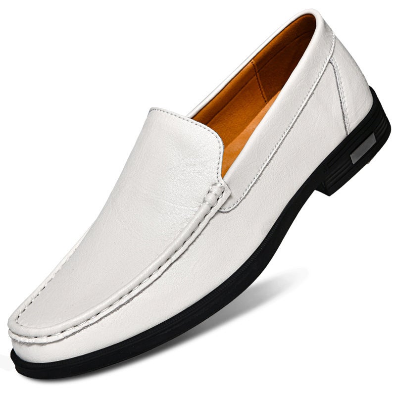 Men'S Large Size 45 Men'S Cut Out Casual Shoes 46 Soft Sole Small Size 3736 Breathable One-Leg Genuine Leather Slip-On Leather Shoes - Image 3