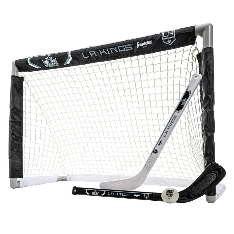 Franklin Sports NHL Los Angeles Kings NHL Team Mini Hockey Set Kids Indoor Knee Hockey Goal Ball2 Mini Stick Combo Ages 3 - Image 2