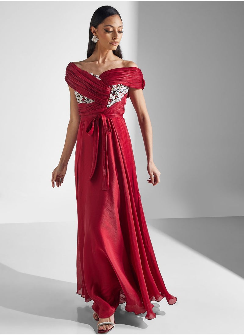 Amri - Ruffle Printed Dress - Image 1