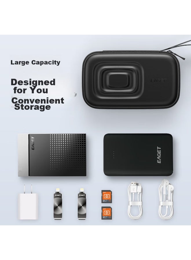EAGET Yijie 2.5-inch Portable Hard Drive Case, Multifunctional Digital Accessory Storage Pouch, Cable, Power Bank, Usb Drive, Phone, Earphone Protective Case - Image 2