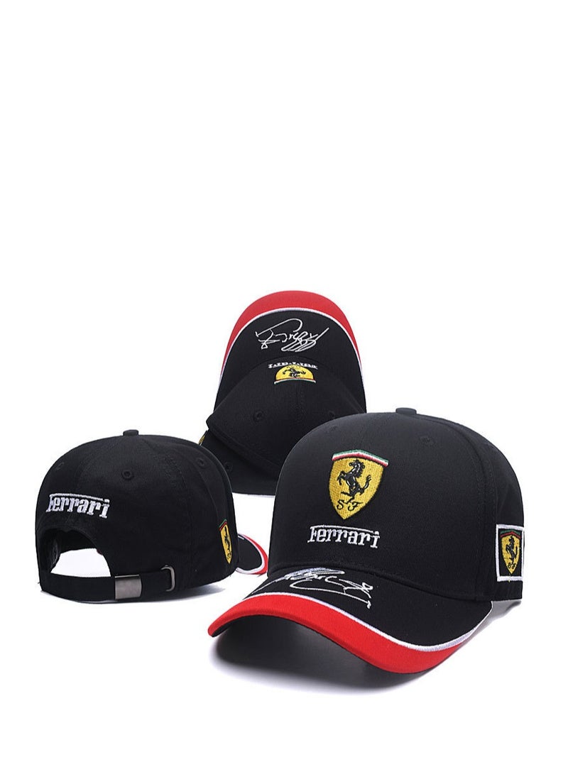 Racing Cap: Black Signature  Prancing Horse Badge