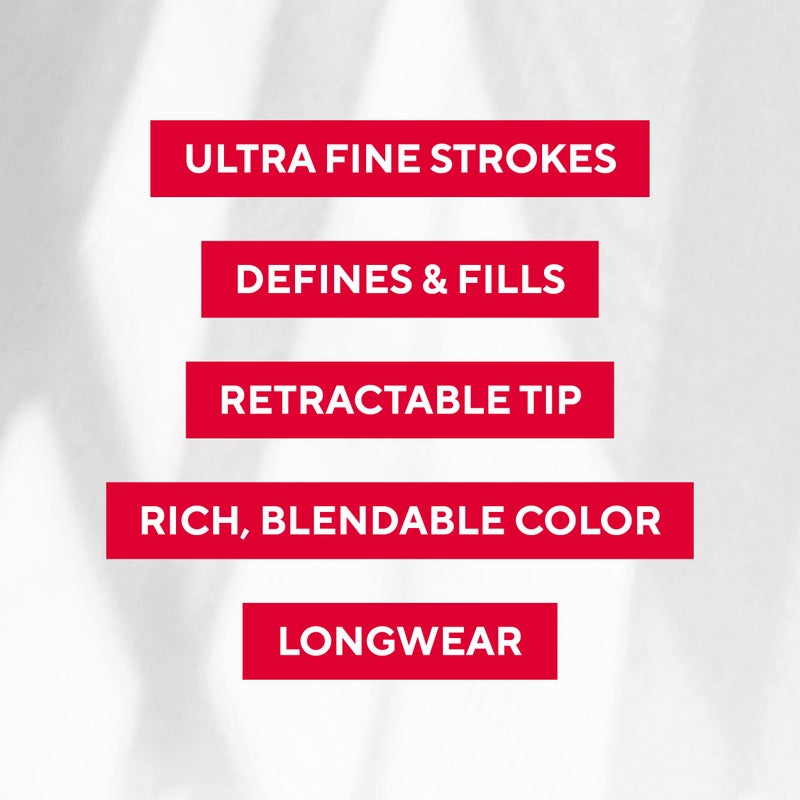 Mirabella Ultra Fine Brow Pencil, Anti-Chip Waterproof Eyebrow Pencil - Smudgeproof, Blendable & Retractable Eyebrow Pencil to Define and Fill In Brows Naturally - Dark - Image 3