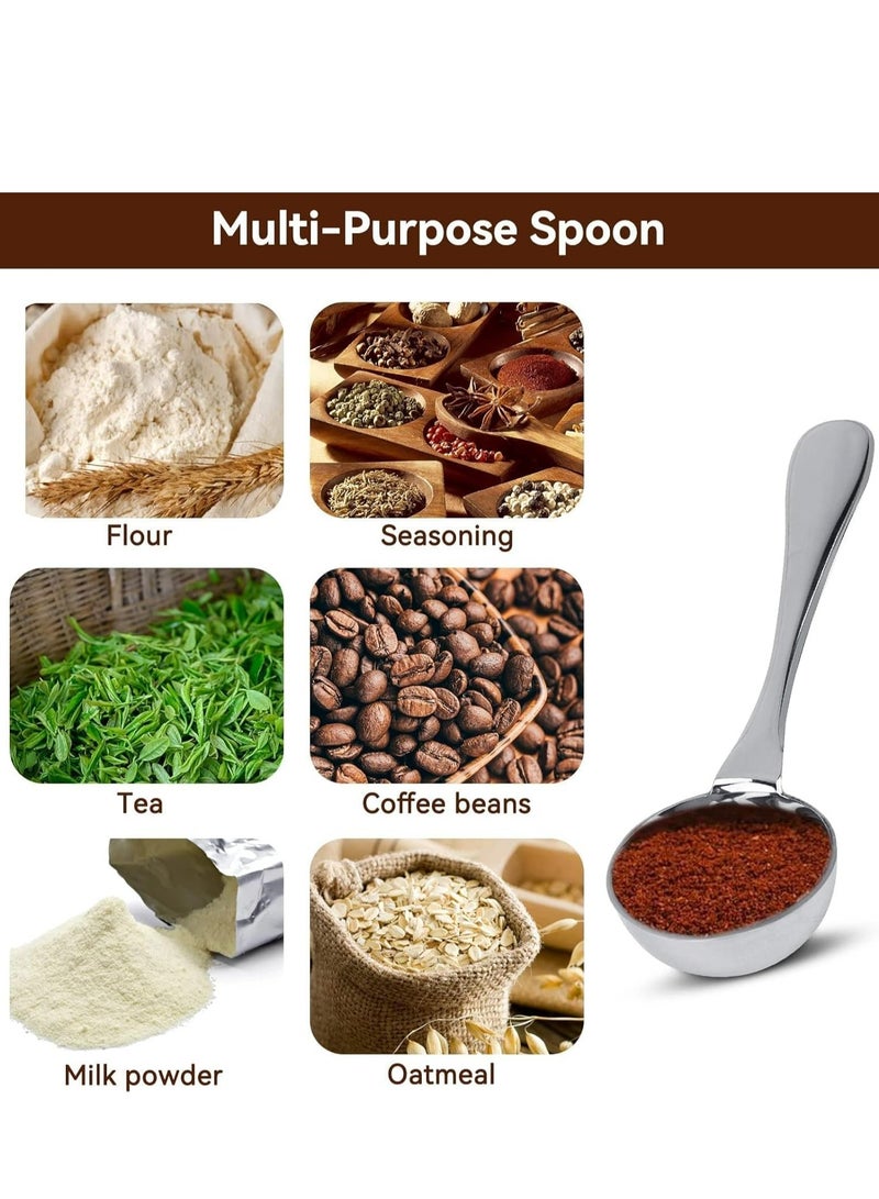 أوزيغالور مغرفة قهوة من الفولاذ المقاوم للصدأ - ملعقة قياس 15 مل بمقبض طويل للقهوة والحليب ومسحوق الفاكهة - Image 2