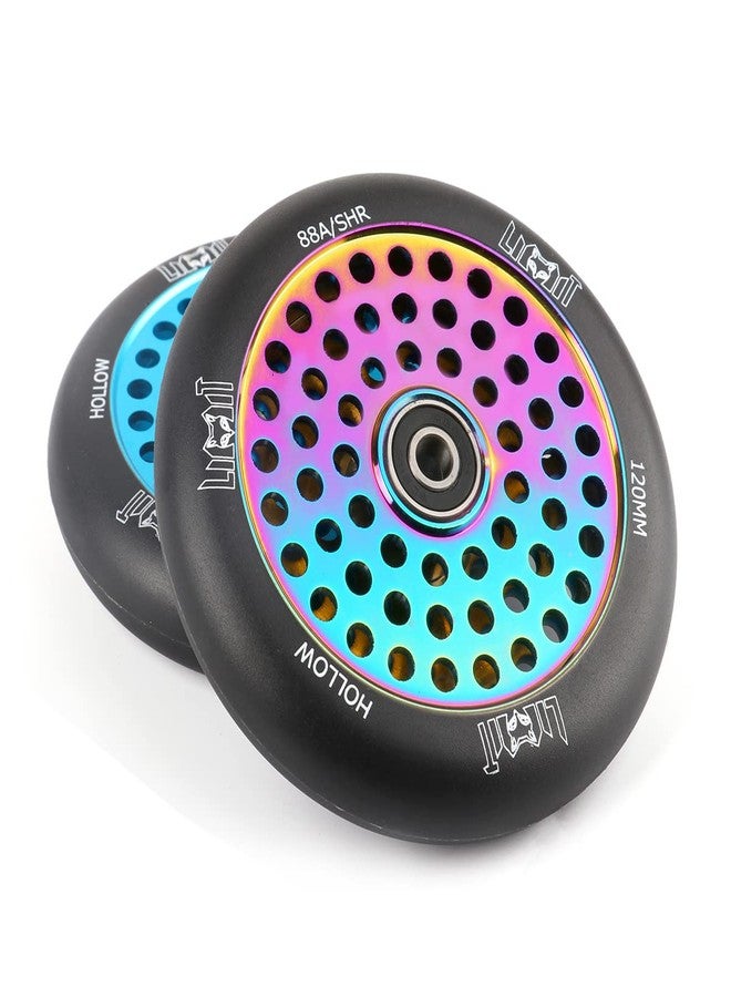 Limit Pro Scooter Wheels 120x24mm Oil Slick Honeycore Scooter Replacement Wheel for Stunt Trick Scooters a Pair with ABEC-9 Bearings Installed - Image 1