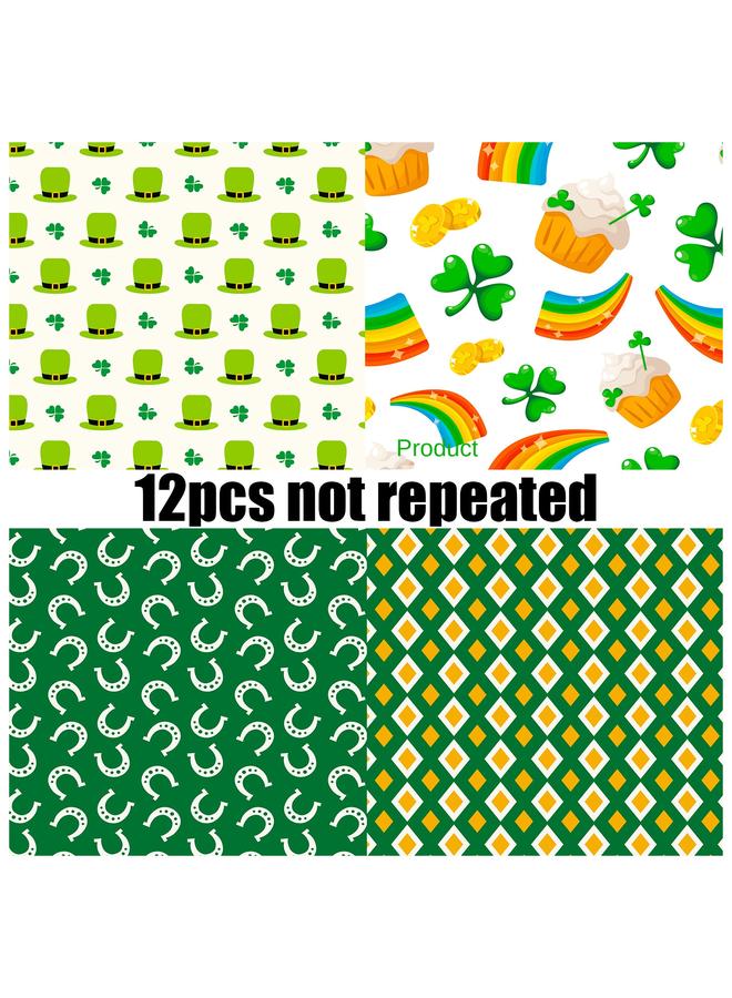 Bluejw 12 Sheets/bag Round Dot St. Patrick's Material Paper Handbook Cut Diy Handmade Packaging Holiday Material Paper - Image 4