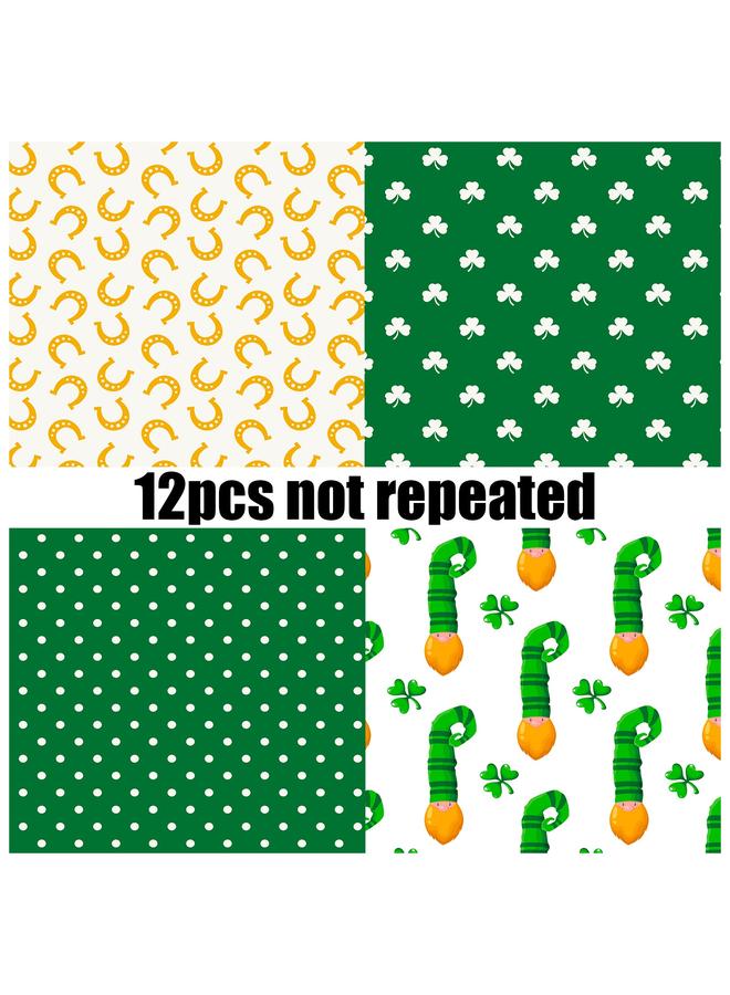 Bluejw 12 Sheets/bag Round Dot St. Patrick's Material Paper Handbook Cut Diy Handmade Packaging Holiday Material Paper - Image 3