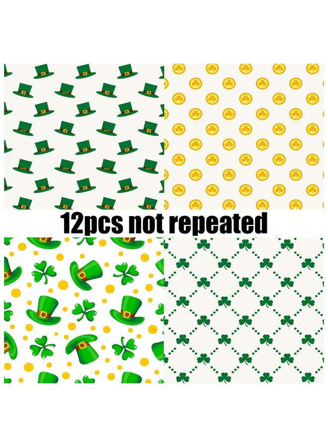 Bluejw 12 Sheets/bag Round Dot St. Patrick's Material Paper Handbook Cut Diy Handmade Packaging Holiday Material Paper - Image 5