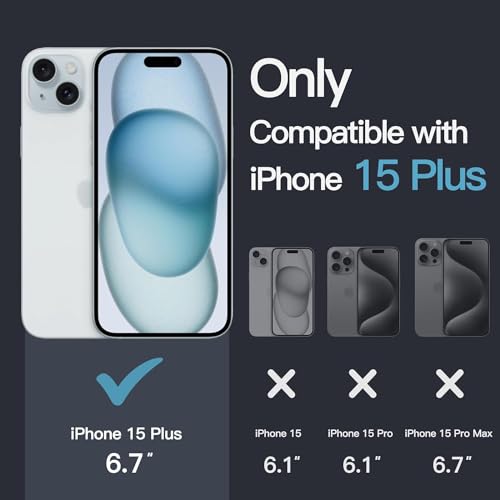 VONZEE Electroplating Transparent Clear Logo Back Cover TPU Compatible with iPhone 15 Plus Case,Compatible with Magsafe, Full Body & Individual Camera Protection for Each Lens for Men & Women (Green) - Image 2