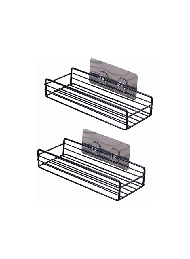 Raxoom Pack Shower Caddy, Rustproof Bathroom Shelf Organizer with Hooks, Without Drilling, SUS304 Stainless Steel, for Hanging Razor Sponge Brush, Wall Rack for Dorm, Toilet, Bath and Kitchen - Image 2