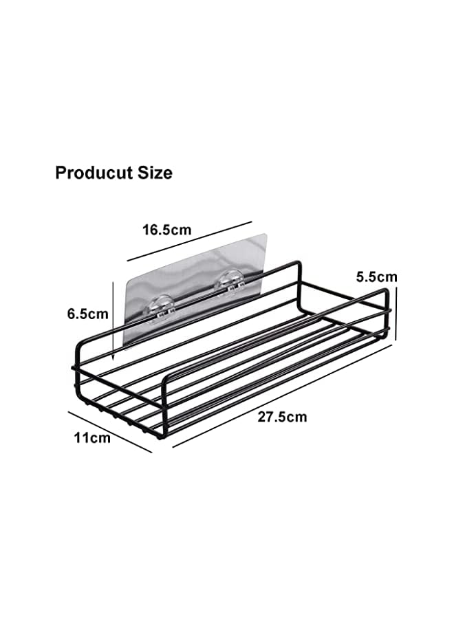 Raxoom Pack Shower Caddy, Rustproof Bathroom Shelf Organizer with Hooks, Without Drilling, SUS304 Stainless Steel, for Hanging Razor Sponge Brush, Wall Rack for Dorm, Toilet, Bath and Kitchen - Image 3