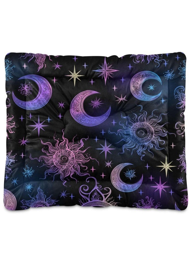 KEEPREAL Sun Moon and Stars Dog Bed & Cat Bed for Small/Medium Pets, Ultra Soft Calming Washable Pet Bed with Non-Slip Bottom, 18x24 Inch（22） - Image 1